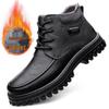 Extra-Large Men's Leather Martin Boots, Size 47-51, Wide Fit, Thick Sole, Mid-Top, Plus Velvet, Autumn/Winter
