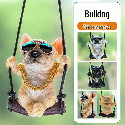 French Bulldog Car Ornaments - Cute Swinging Pendants for Rearview Mirrors