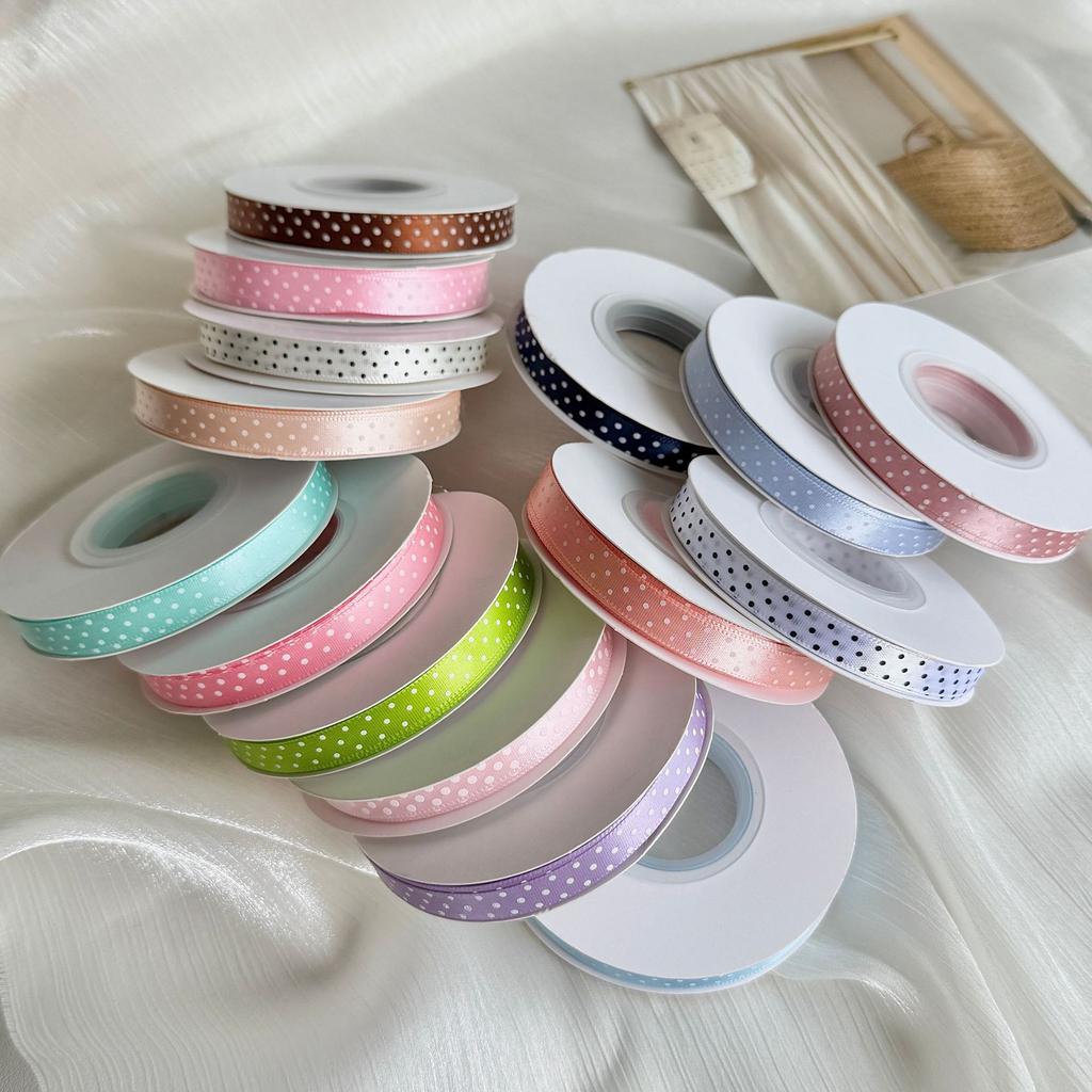 Polka Dot Ribbon Length Multi Color Ribbon Gift Wrapping Ribbon Playful For Bow Making Wedding Party Decorations Gift Wrapping