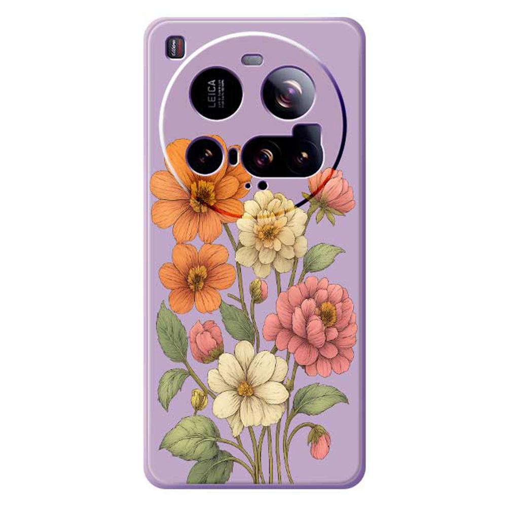 For Xiaomi 15 Ultra Case Beautiful Flowers Pattern Printing Straight Edge TPU Phone Back Cover