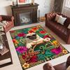 Pug Theme Crystal Velvet Floor Rug Personalized Custom Name Text Warm Carpet Home Decoration