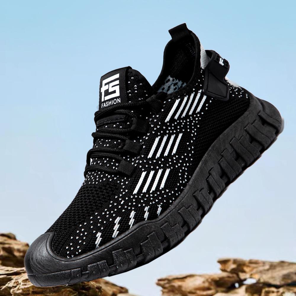 

Men s spring new casual shoes Sports trendy mesh shoes Breathable non-slip versatile outdoor lazy shoes Men s flying woven shoes 39