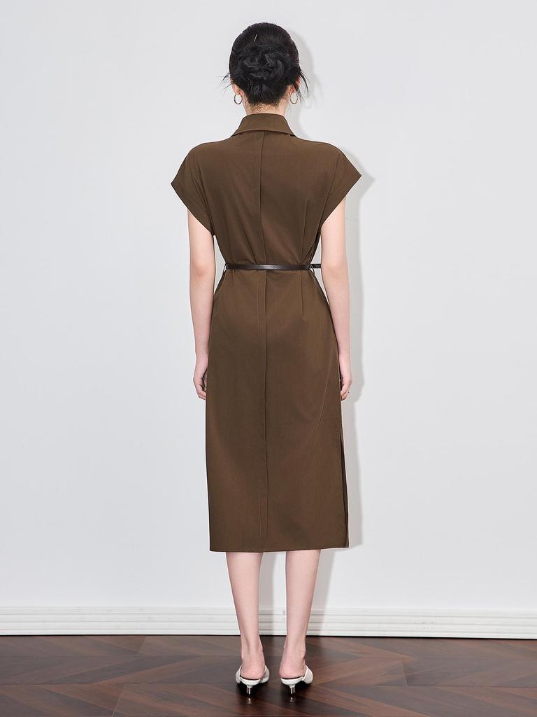 French Minimalist Slim Waist Long Dress Shirt - Women's Summer Collection