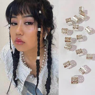 Anelli per Capelli Intrecciati Punk Metal Europei e Americani: Accessori per Trecce Stile Hip-Hop per una Personalità da Ragazza Audace