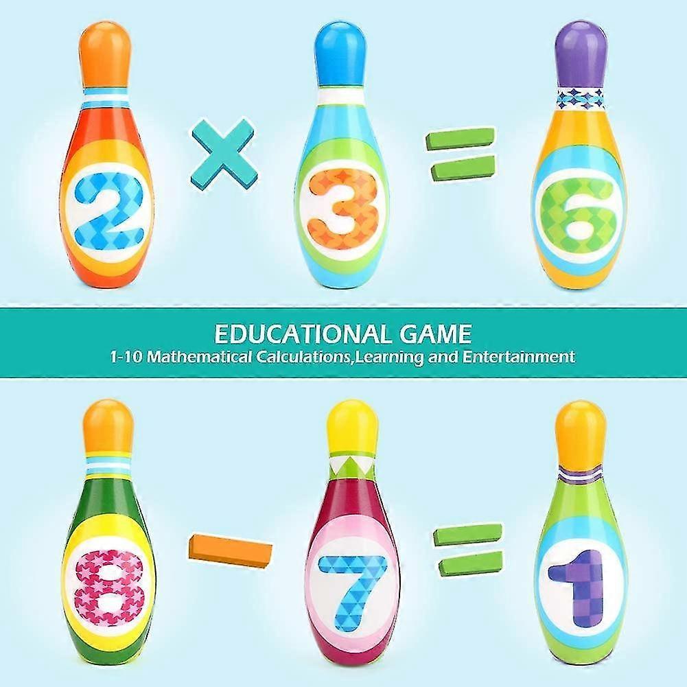 Fun Bowling Ball Game For Children Bowling Ball Set With 10 And 2 Balls In A Mesh Bag Inside