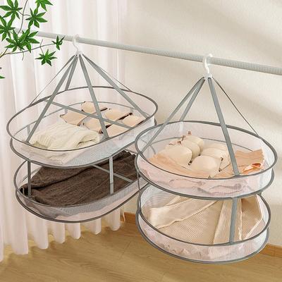 Cesto de Roupa de 2 Camadas Rede de Secagem de Roupa Bolsa Plana de Rede para Secar Roupa Artefato Doméstico para Secar Meias Cabide Especial para Secar Suéter