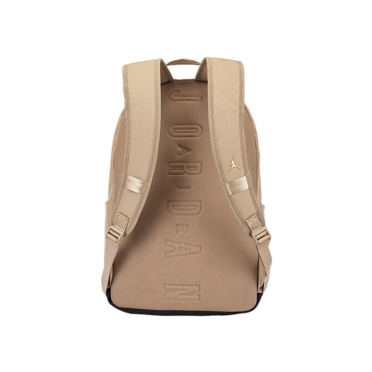 Jordan Gold Logo Velcro Badge Random Stick Series Polyester Backpack Unisex Backpack JD2623161GS-001