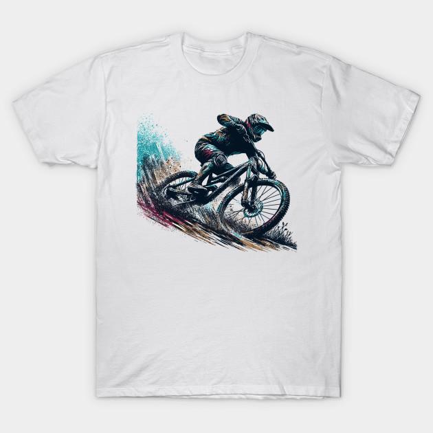 Men Black Print T-shirt Mountain Biking No-Cut Transfer Paper Print Cotton Tshirt L белый