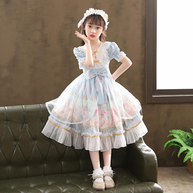 2026 New Lolita Princess Summer Short-Sleeve Stylish Girls' Dress