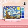 6/24 Color Watercolor Paint Set Chinese Style Kingfisher Glitter Solid Pearlescent Color Pigment Watercolor for Arts Drawing
