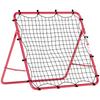 Portable Football Rebound Net, 5 Adjustable Angles In Steel and Double-Layer Nylon, 103x72x89cm, Red