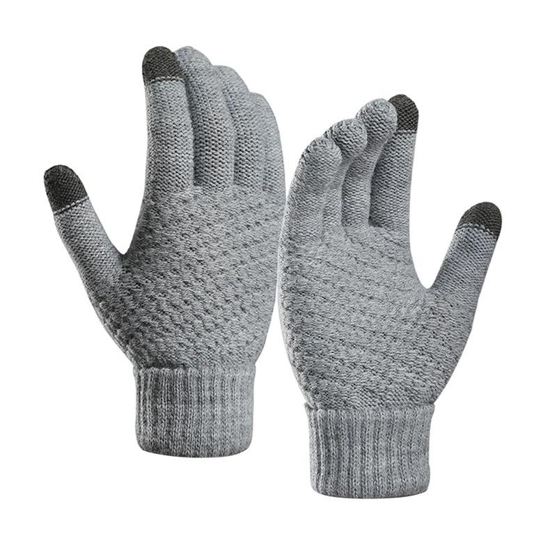 Damen Herren Winterhandschuhe Touchscreen Handschuhe Stretch Klassische Strickhandschuhe Wolle Vollfinger Outdoor Fahrradhandschuhe