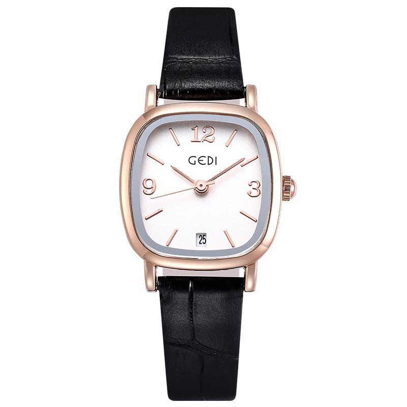Korean Classic Vintage Square Belt Women'S Fashion Trend Compact Student Calendar Quartz Waterproof Watch