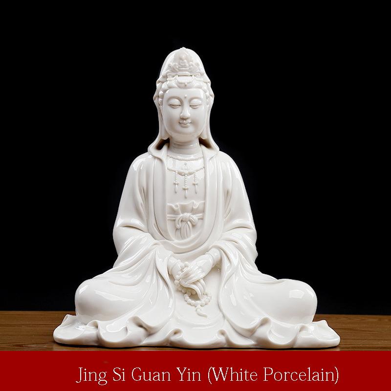 Ceramic Jing Si Guan Yin Sculpture Statue Large-size Handmade 3d Sculpture High-end Home Decoration Accessories