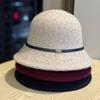 Wool Woolen Top Hat for Women Autumn and Winter French Retro British Style Small Fisherman Hat with Face Dome Basin Hat Trendy