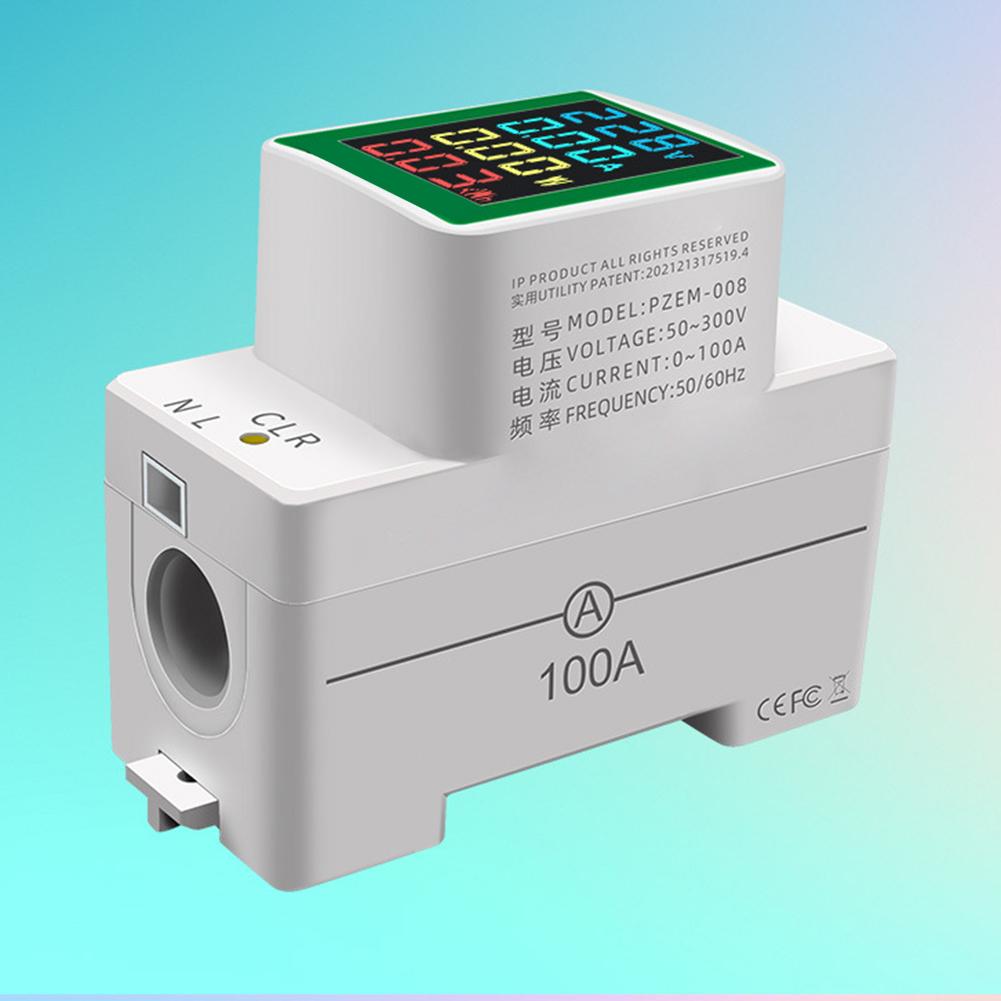 1pc PZEM-008AC Digital Display Digital Din Rail Electricity Meter KWh Monitor 50-300V For Electronics Repair