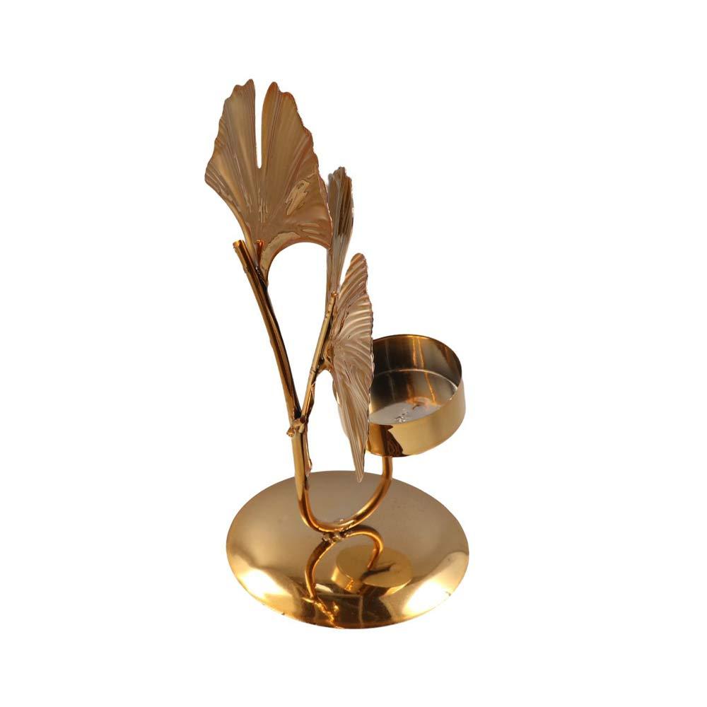 Light Luxury Nordic Candle Holder Exquisite Metal Candlestick Ginkgo Candle Holder  Home Decor