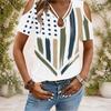 Übergröße Damen V-Ausschnitt Schulterfrei Kurzarm Helle Blumen Sommerbluse