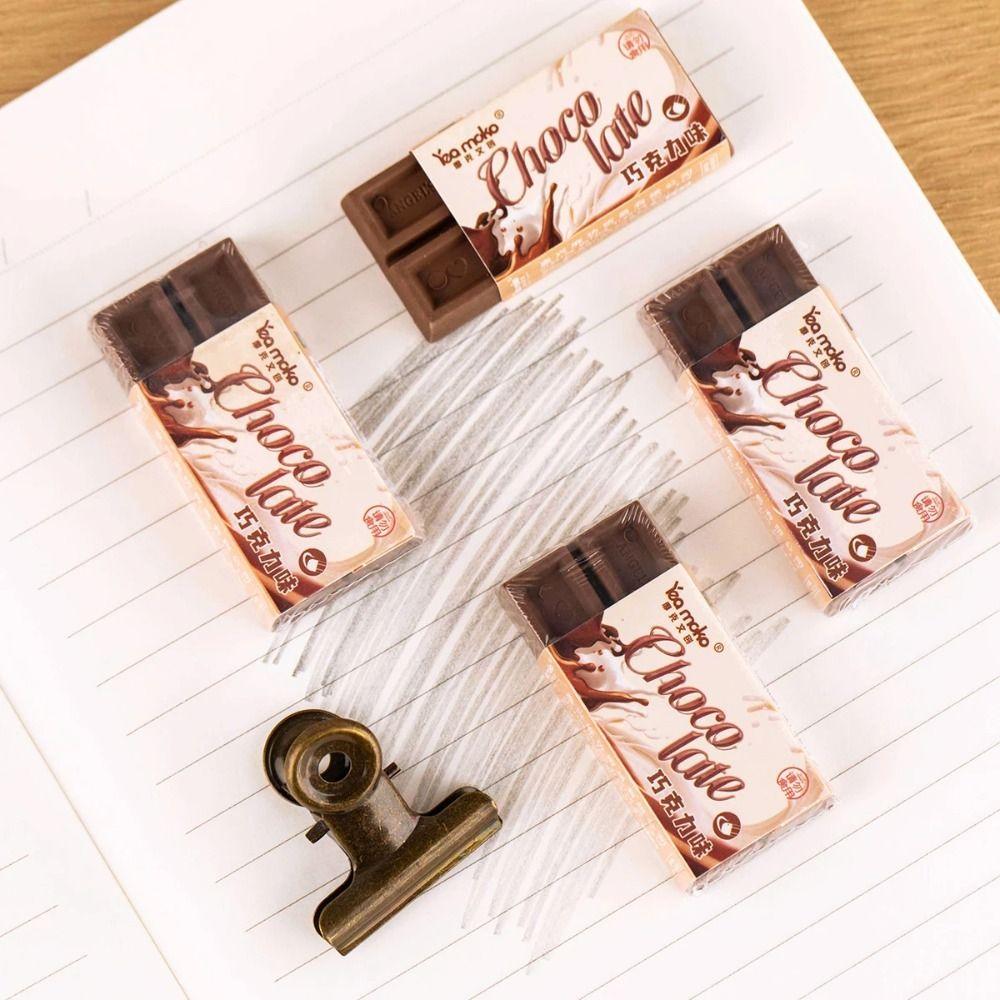 

Creative Rubber Chocolate Shape School Supplies Cute Students Stationery Office