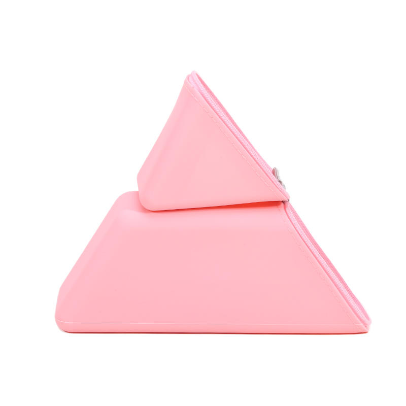 Portable Soft Silicone Pencil Case With High Aesthetic Large Capacity Vertical Silicone Pencil Case With Zipper Pocket Suitable For Desktop Use