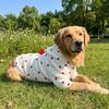 Warm Dog Striped Hooded Hoodie Heart Pattern Comfortable Puppy Hooded Jacket Breathable with Hat Cat Sweater Spring Autumn