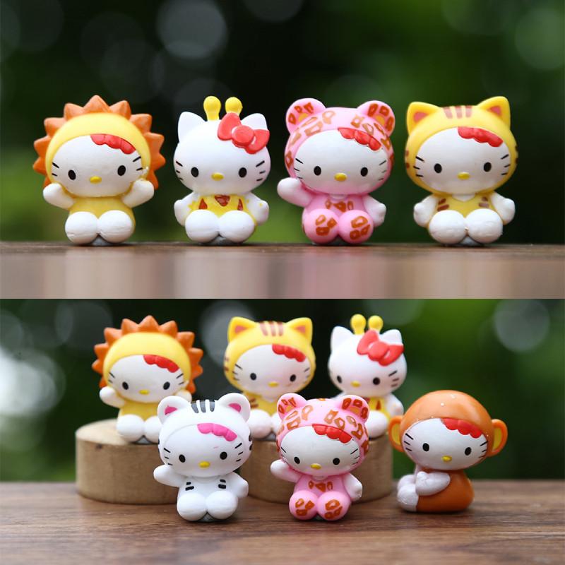 10pcs Creative Animal Design Hello Kitty Pen Cap Set For Desk Decor And Gift