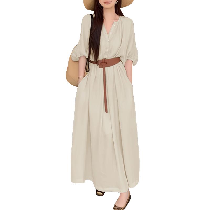 

ZANZEA Женское летнее платье с круглым вырезом, свободное, с рукавом до локтя, мешковатое 2XL хаки