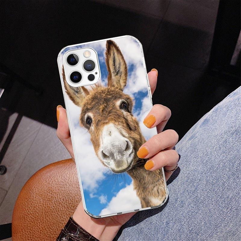Funny Donkey Phone Case For iPhone 13 12 Mini 11 Pro Max XS XR X SE 7 8 Plus 5S 5 6S 6 Gift Print Cover Fundas