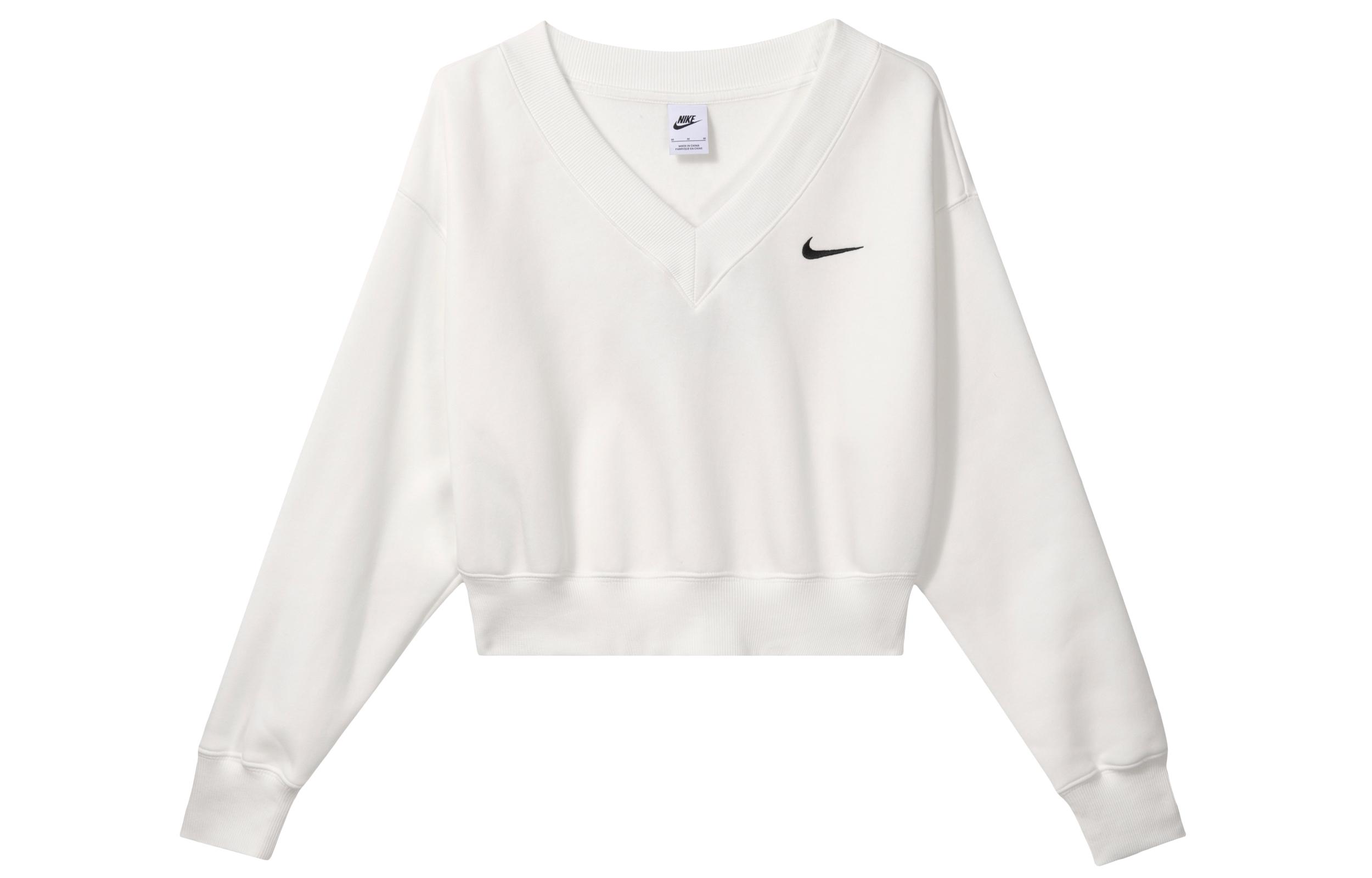 

Nike Sportswear Phoenix Fleece American Vintage Solid Color Logo Embroidery V Neck Fleece Lined Loose Fit Sweatshirt FN3652-133 L