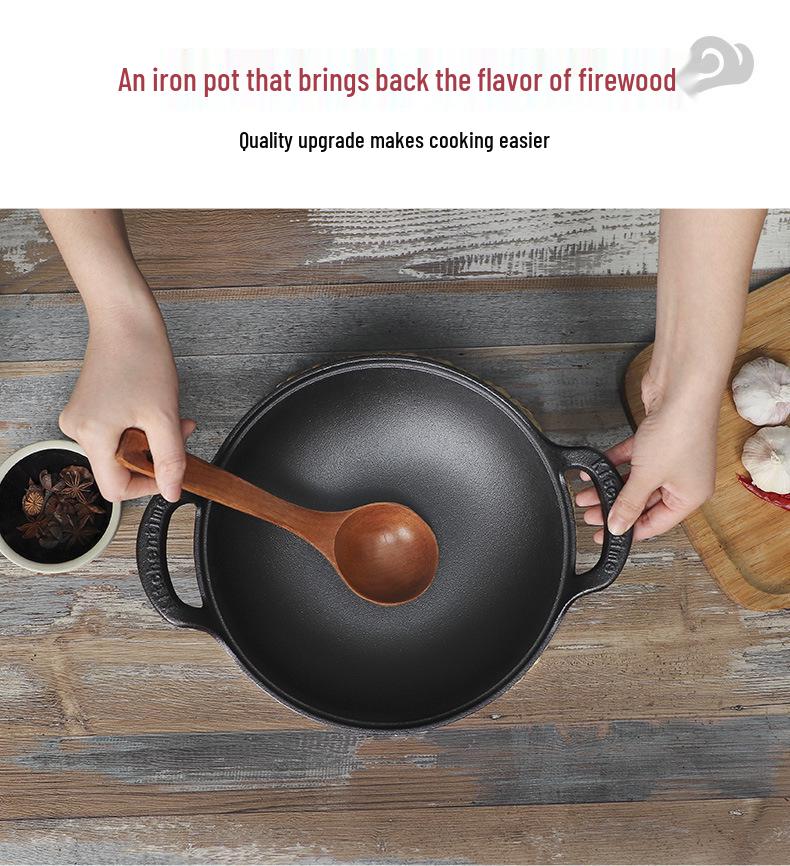 Thor's Cast Iron Yuanbao Double Ear Flat Bottom Stew Pot