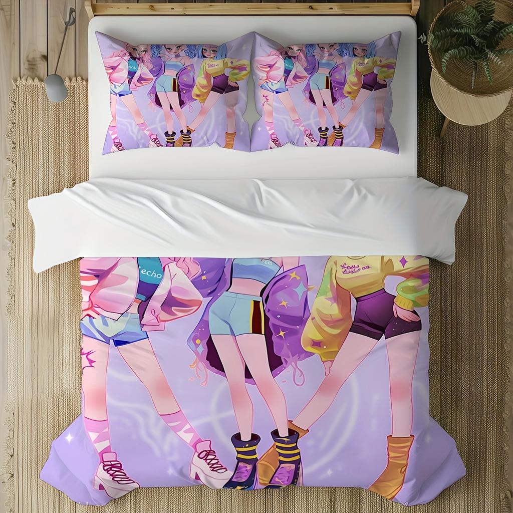 Demon Hunter Sword Kpop Adorable Pastel Girls Design Bedding Collection Ideal for Girls Adults Bedroom Decoration Kpop Rummy Sword