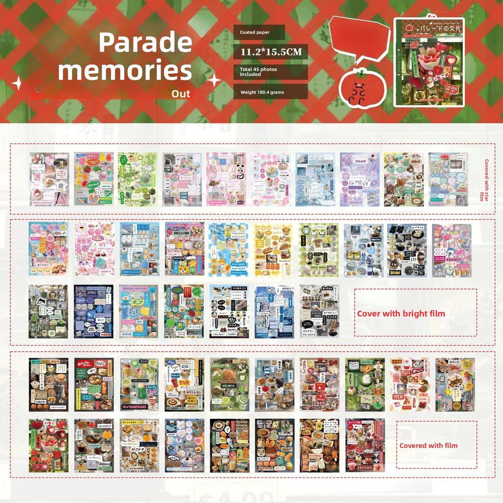 New Film-cut Sticker Book Romantic Memory Series Japanese Ancient Comic Style Material Hand Account Millet Decorative Stickers