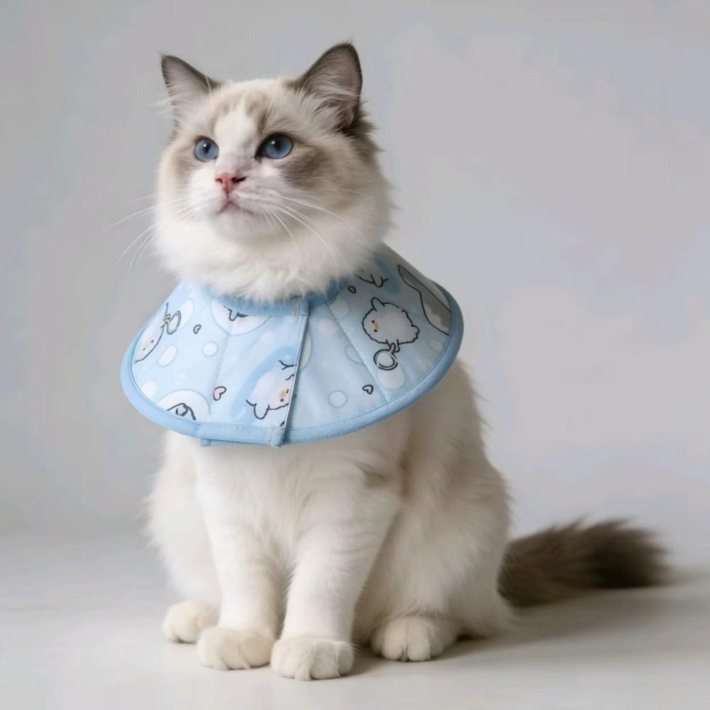 Cartoon Pattern Pet Elizabeth Collar Breathable Pet Recovery Cone Portable Cat Head Cover Pet Care