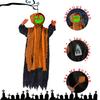 Scary Pumpkin Skeleton with Sound Effect Light up LED Eye Voice Activated Skeleton Hanging Decoration For Inside Outdoor