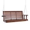 Wooden Porch Swing 5.5 Ft, Patio Bench Swing for Courtyard & Garden, Upgraded 880 Lbs Strong Load Capacity