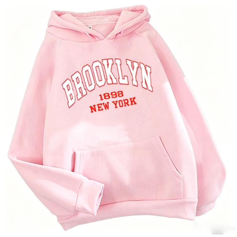 Spring Autumn Hoodies Printed Brooklyn Lette Streetwear Men Women Fashion Oversized Hoodie Tracksuits Unisex Clothing Coat