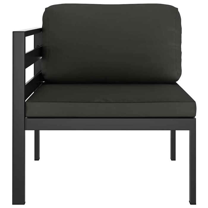 VidaXL Canapé d'angle sectionnel avec coussins Aluminium Anthracite
