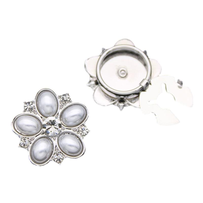 Rhinestones Flower Button Cover For Shirt Elegant Cuff Button Detachable Sleeve Button Accessories for Formal Outfit