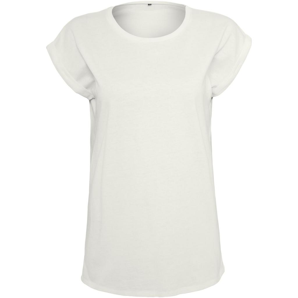 Build Your Brand Womens/Ladies Cotton Extended Shoulder T-Shirt