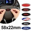 58x22mm Alloy Auto Steering Wheel Emblem Badge Sticker for Mondeo Edge Ecosport Transit ST RS Fiesta Kuga Fusion Focus 2 3