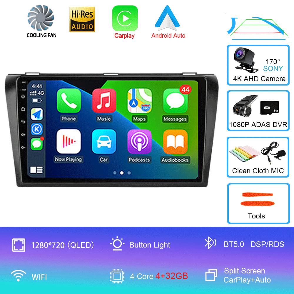 Android 14 Video Player Car Radio For Mazda 3 2004 -2009 2din with BOSE Multimedia Player Carplay Stereo GPS Head Unit