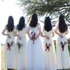 Wedding Floral Hoop Wreath Artificial Flower Wreath for Bridesmaids Bridal Shower Ceremony Anniversary Rose Red