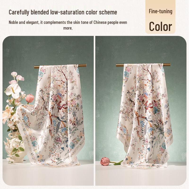 Shanghai Story 100% Mulberry Silk Printed Square Scarf