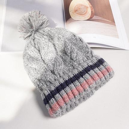 Hat female autumn and winter trendy versatile fashion Internet celebrity thickened warm knitted pullover winter wool hat