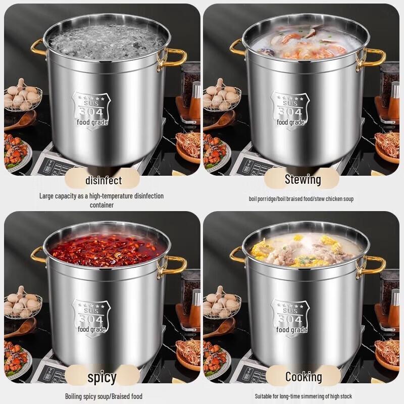 304 Stainless Steel Commercial Stockpot with Lid