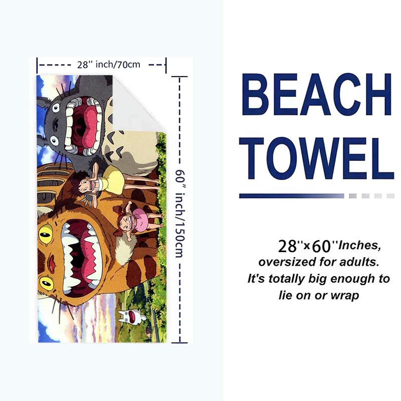 Anime-Totoros Print Beach Towel, Large Soft Quick Dry Towel for Beach Camping Swimming