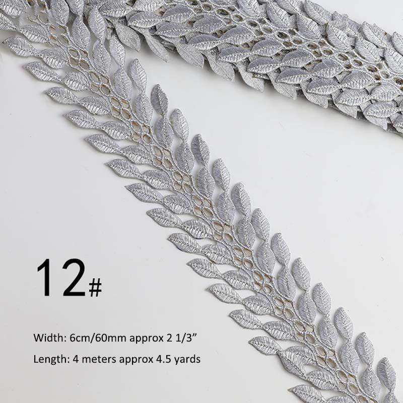 Gold Silver Thread Heavy Embroidery Lace Ribbon Shiny Diy Ethnic Garment Costume Dress Embellished Textile Iron-on Lace Trims