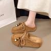 Kangaroo Bread~ Inner Height Increase Platform Casual Boken Slippers Women's 2025 Autumn New Kangaroo Shoes One Pedal