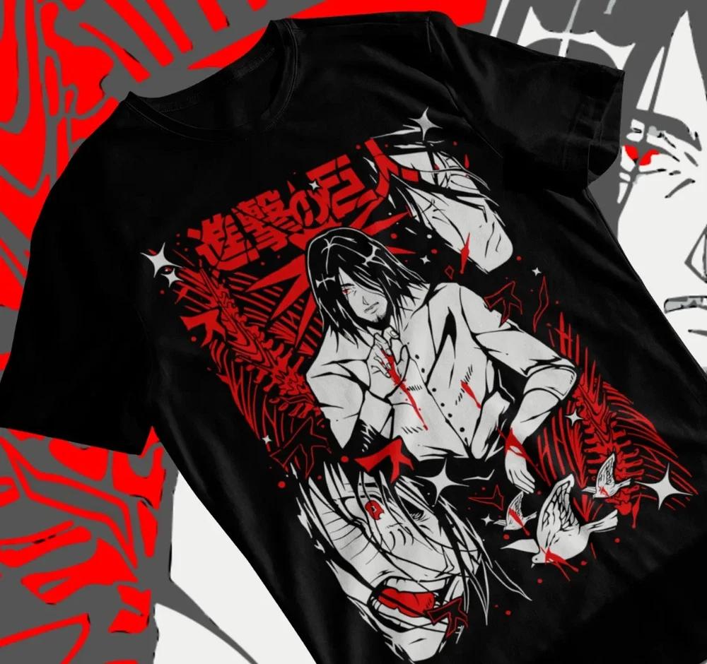Anime Freedom Eren Attack On Titan Black TShirt S