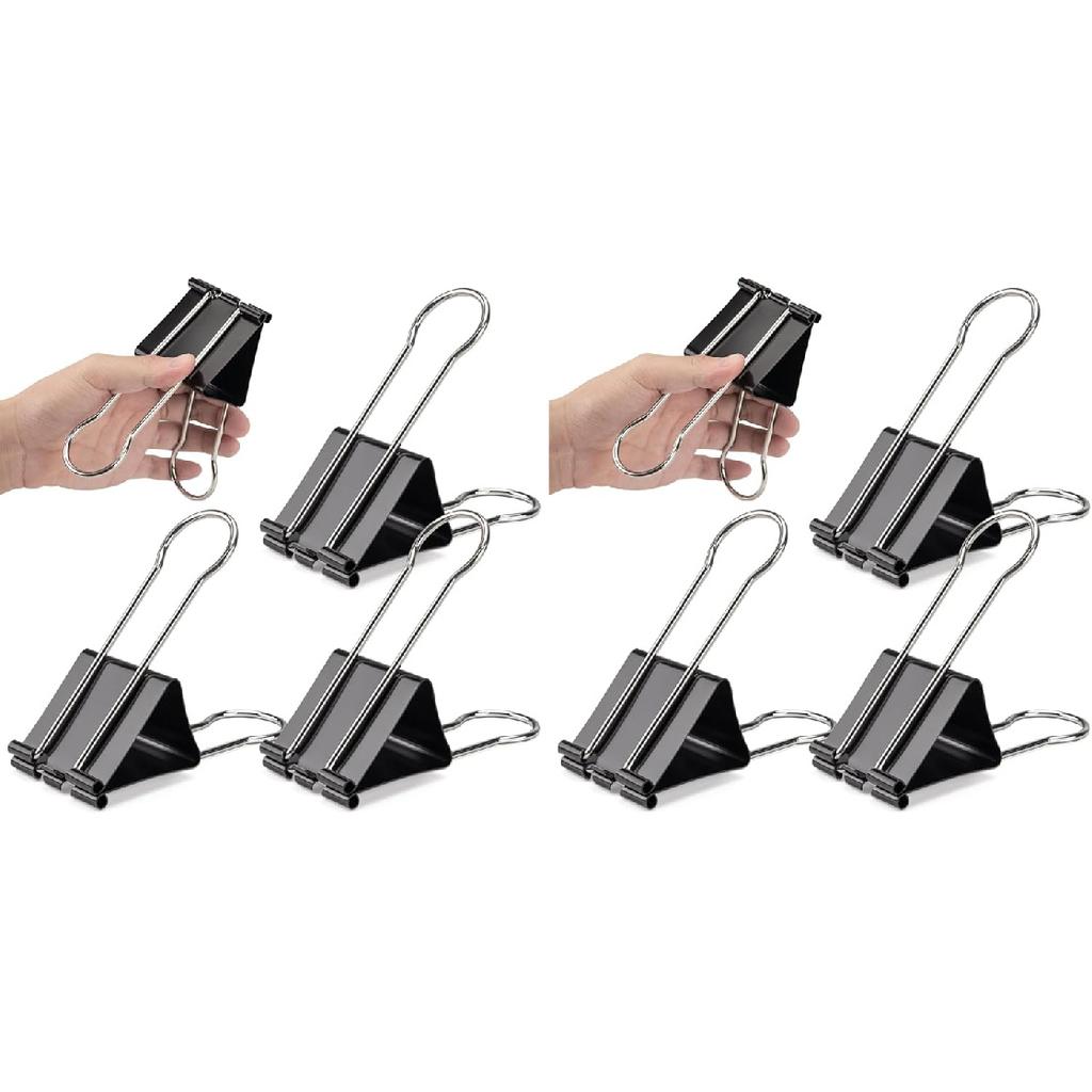 OWLKELA 2.4 inch Extra Jumbo Binder Clips 4 Pcs, Large Paper Clip, Big Paper Clamps, Binder Clips Large Size for Home, School and Office Supplies